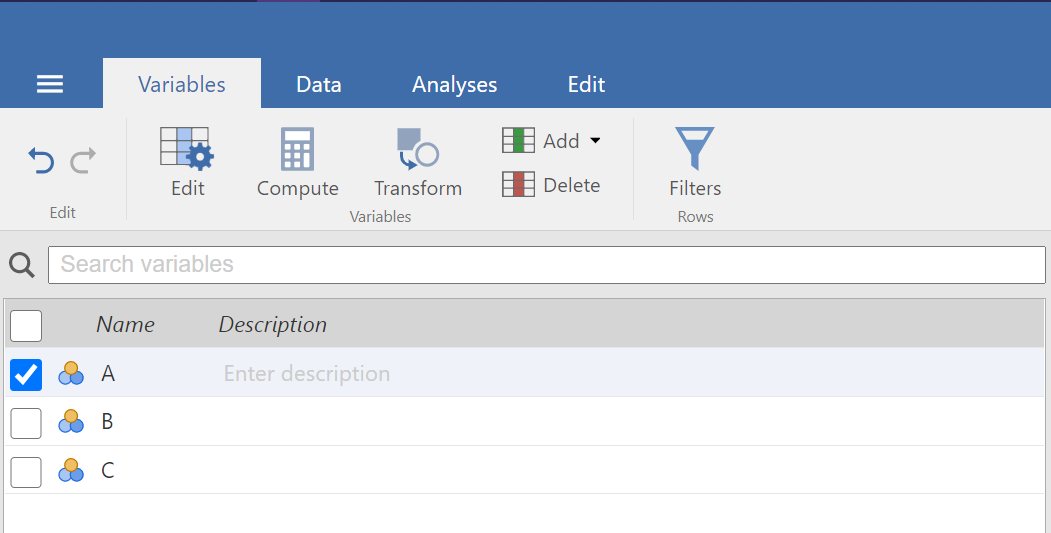 Figure 3. Selecting a Variable